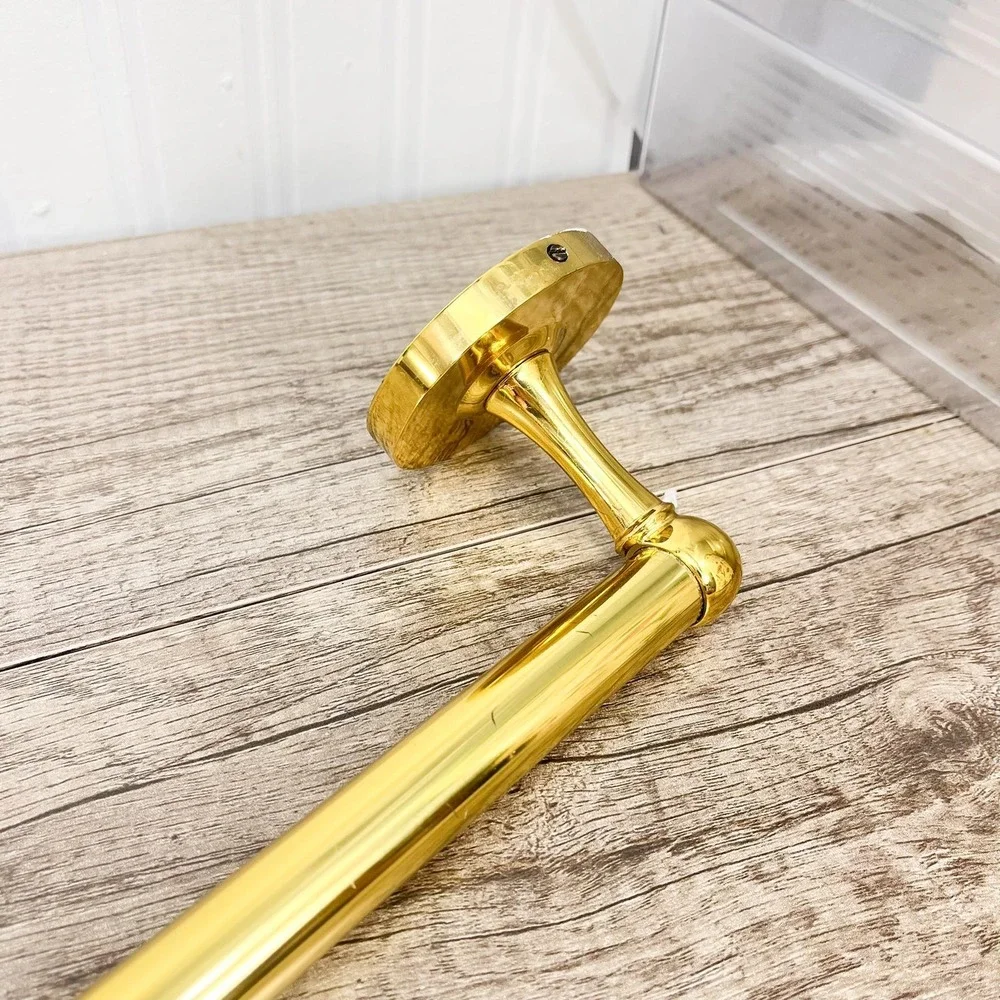 Gold‎ Hollywood Regency Towel Holder - Vintage Brass Hand Towel Rod